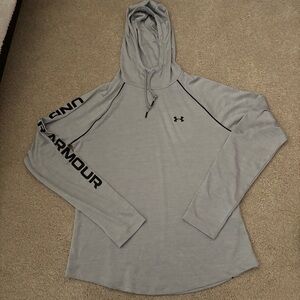 Womens Under Armour UA Velocity Hooded pullover size large. Wordmark/gra…
